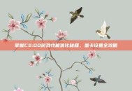 掌握CS:GO游戏性能优化秘籍，显卡设置全攻略