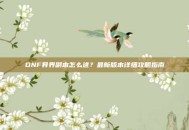 DNF异界副本怎么进？最新版本详细攻略指南