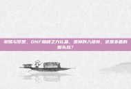 豪赌与梦想，DNF巅峰之力礼盒，是神的入场券，还是非酋的断头台？