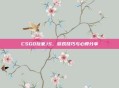 CSGO玩家JS，游戏技巧与心得分享