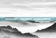 冠军足球物语2，开启全新征程，玩转操控与策略制胜