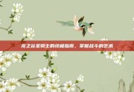 龙之谷圣骑士的终极指南，掌握战斗的艺术