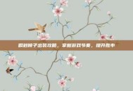瞬秒候子出装攻略，掌握游戏节奏，提升胜率