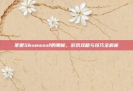 掌握Shumensf的奥秘，游戏攻略与技巧全解析