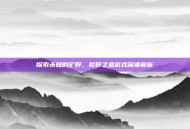 探索未知的旷野，荒野之息游戏深度解析