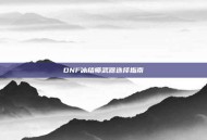 DNF冰结师武器选择指南