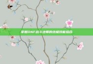 掌握DNF战斗法师的终极技能组合