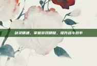 剑灵精通，掌握游戏精髓，提升战斗效率