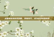 流星搜剑录游戏攻略，掌握技巧，成为游戏中的传奇