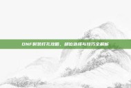 DNF时装打孔攻略，部位选择与技巧全解析