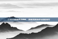 CSGO枪道具全解析，掌握武器选择与搭配技巧