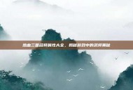 热血三国名将属性大全，揭秘游戏中的武将奥秘