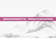 揭秘冒险岛单机版游戏下载，如何找到并享受你的虚拟冒险