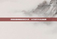 掌握流星蝴蝶剑连招大全，大刀技巧与实战应用