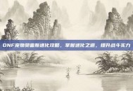 DNF宠物贝雷斯进化攻略，掌握进化之道，提升战斗实力