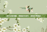 凛冬之怒攻略，掌握战斗技巧，迎接冬季挑战