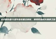 dnf复仇者15级毕业装备全解析，解锁职业成长巅峰之路