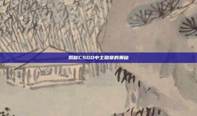 揭秘CSGO中士勋章的奥秘