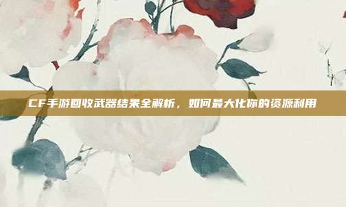 CF手游回收武器结果全解析,如何最大化你的资源利用