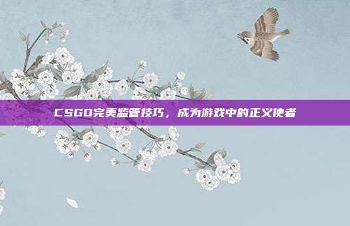CSGO完美监管技巧，成为游戏中的正义使者