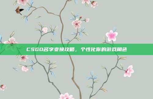 CSGO名字变换攻略，个性化你的游戏角色