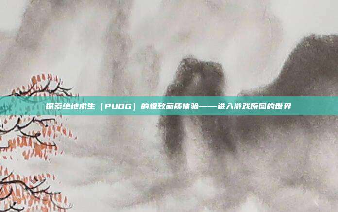 探索绝地求生（PUBG）的极致画质体验——进入游戏原图的世界