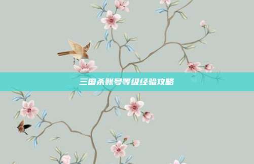 三国杀账号等级经验攻略