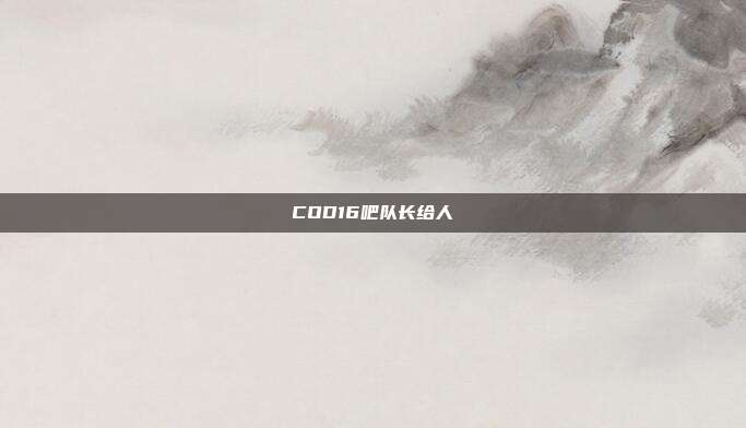 COD16吧队长给人