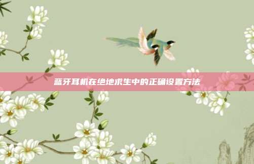 蓝牙耳机在绝地求生中的正确设置方法