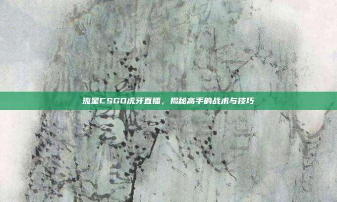 流星CSGO虎牙直播，揭秘高手的战术与技巧
