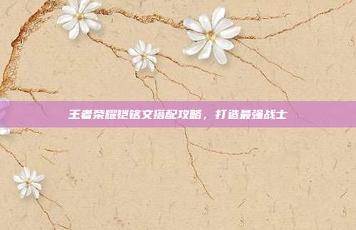 王者荣耀铠铭文搭配攻略,打造最强战士