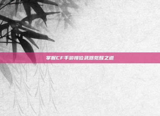 掌握CF手游排位武器觉醒之道