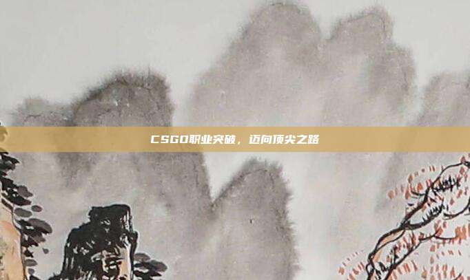 CSGO职业突破,迈向顶尖之路