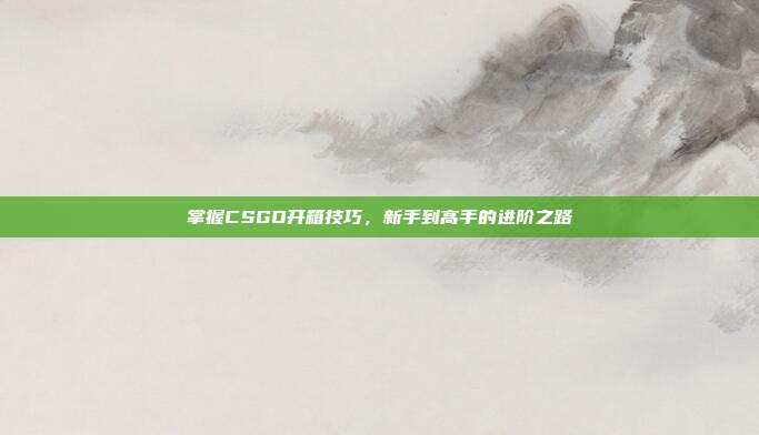 掌握CSGO开箱技巧,新手到高手的进阶之路