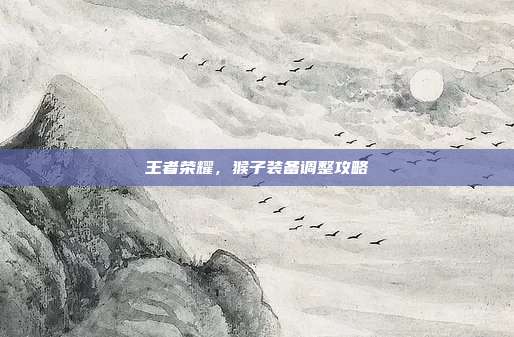 王者荣耀,猴子装备调整攻略