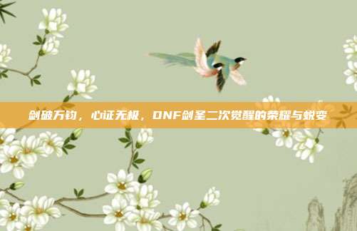 剑破万钧，心证无极，DNF剑圣二次觉醒的荣耀与蜕变