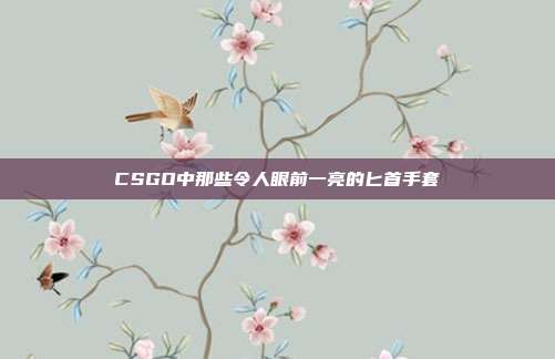 CSGO中那些令人眼前一亮的匕首手套