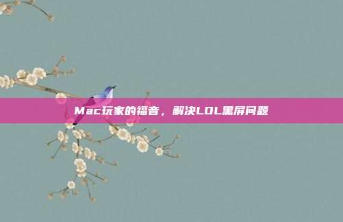 Mac玩家的福音,解决LOL黑屏问题