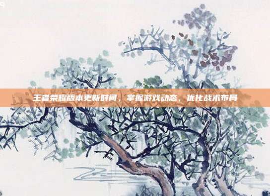 王者荣耀版本更新时间,掌握游戏动态,优化战术布局
