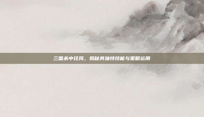 三国杀中狂风,揭秘其独特技能与策略运用