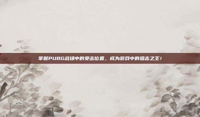 掌握PUBG战场中的受击位置,成为游戏中的狙击之王!