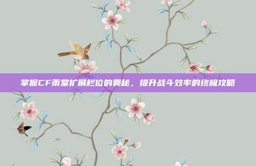 掌握CF雨棠扩展栏位的奥秘,提升战斗效率的终极攻略