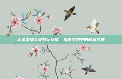王者荣耀全员神仙队友,揭秘游戏中的隐藏力量