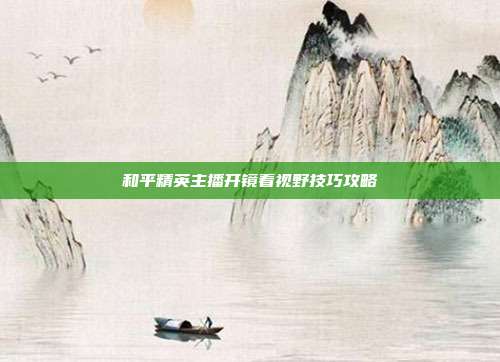 和平精英主播开镜看视野技巧攻略