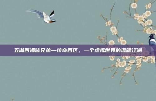 五湖四海皆兄弟—传奇百区，一个虚拟世界的温暖江湖