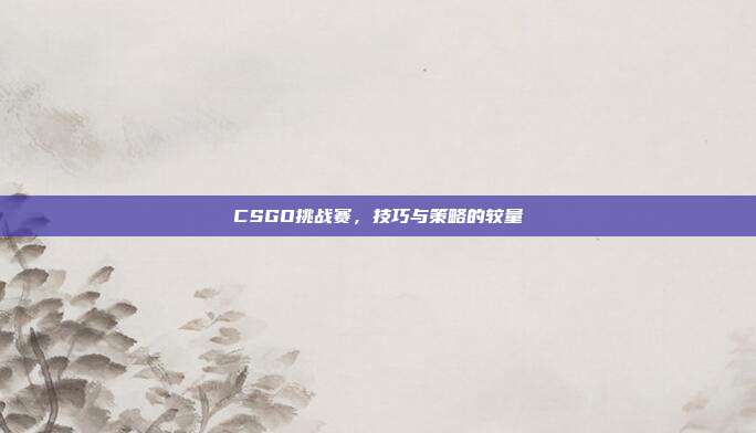 CSGO挑战赛,技巧与策略的较量