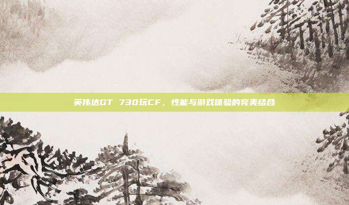 英伟达GT 730玩CF，性能与游戏体验的完美结合