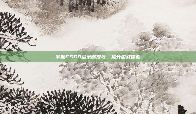 掌握CSGO登录器技巧,提升游戏体验