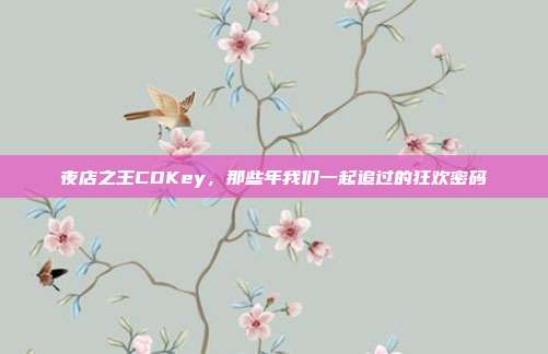 夜店之王CDKey,那些年我们一起追过的狂欢密码