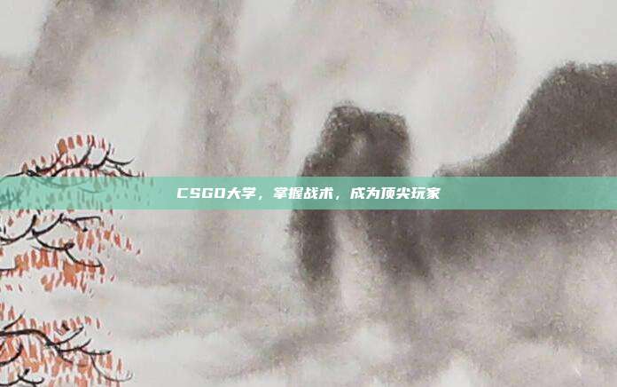 CSGO大学,掌握战术,成为顶尖玩家